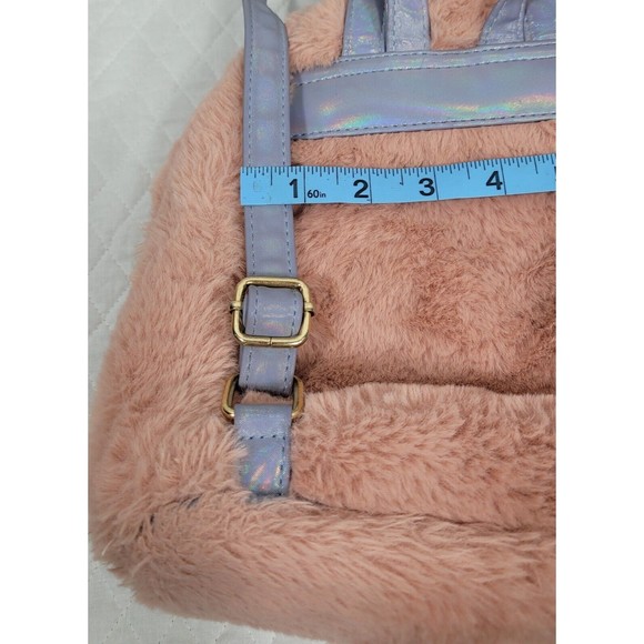 UnderOneSky Girls Soft Plush Mini Backpack Unicorn Adjustable Iridescent Straps - Picture 11 of 16